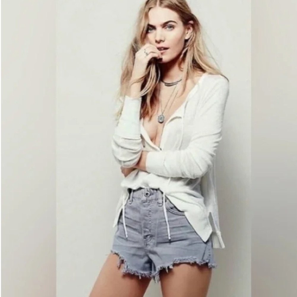 Free People Logan High-Rise Cut-Off Denim Shorts